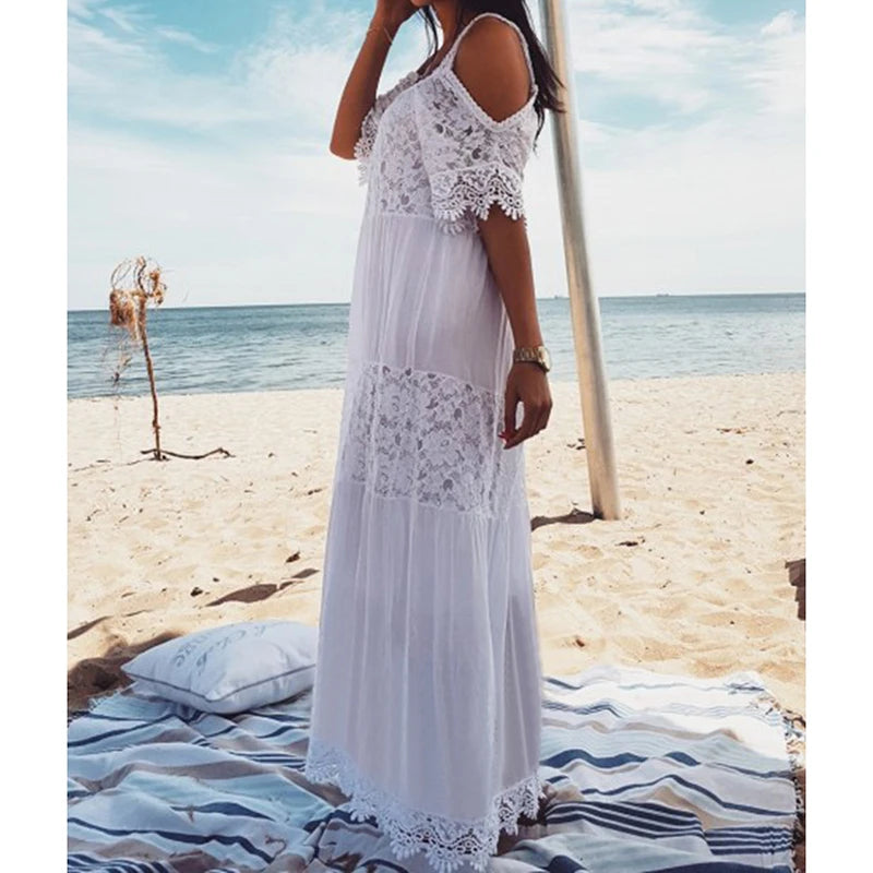 Sarong Vestido Beach Dresses Tunic Cover Playa Bikini New For Lace Cotton Up Summer Beachwear Bathing Suit Swim  Kleid Damen