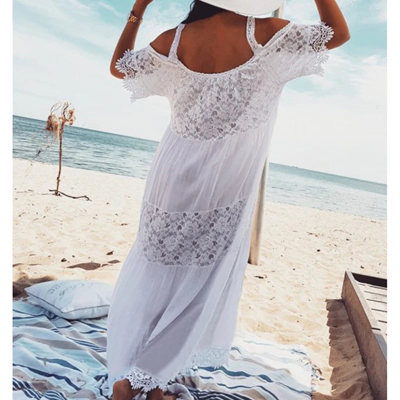 Sarong Vestido Beach Dresses Tunic Cover Playa Bikini New For Lace Cotton Up Summer Beachwear Bathing Suit Swim  Kleid Damen