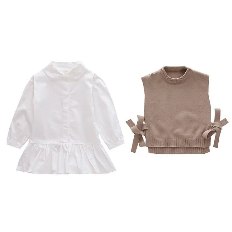 2023 Spring Autumn Baby Girls Sweet Candy Color  Knitting Sweater  Outfits
