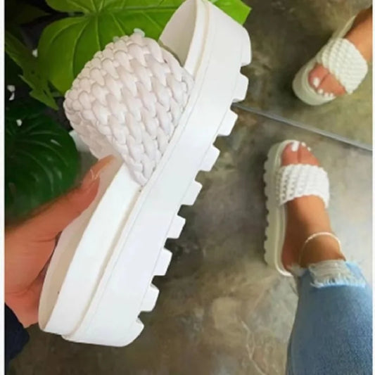 Spring/Summer 2024 Women Luxury Shoes Slipper Summer PU Leather Women's Sandal Casual Slides Outdoor Female Ms Flip Flops