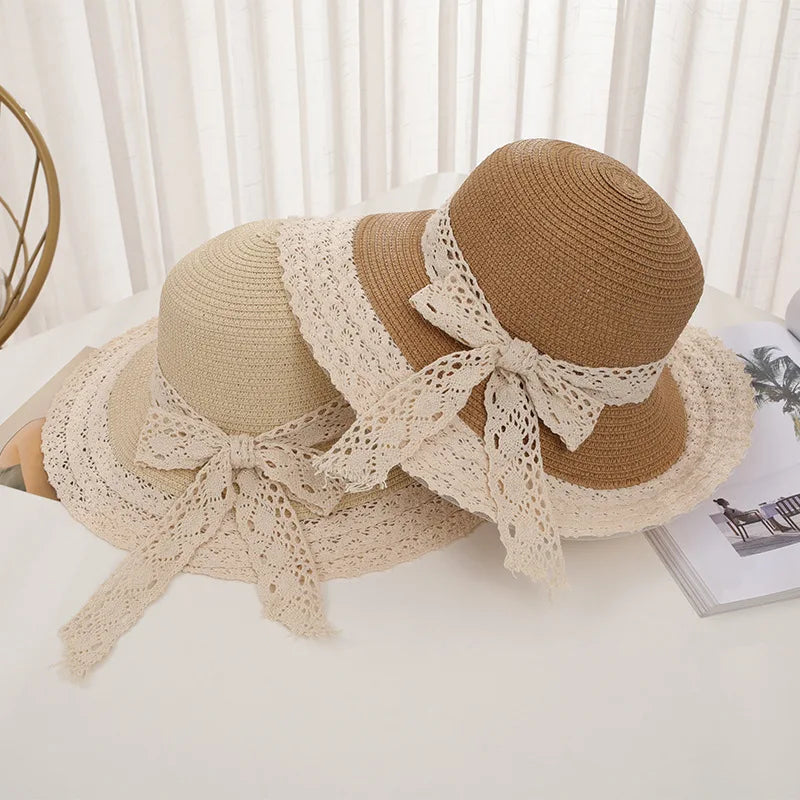 Women Straw Hat Summer Outdoor Beach Vacation Sunscreen Foldable Beach Hats Female Fisherman Cap Lady Sun Visors